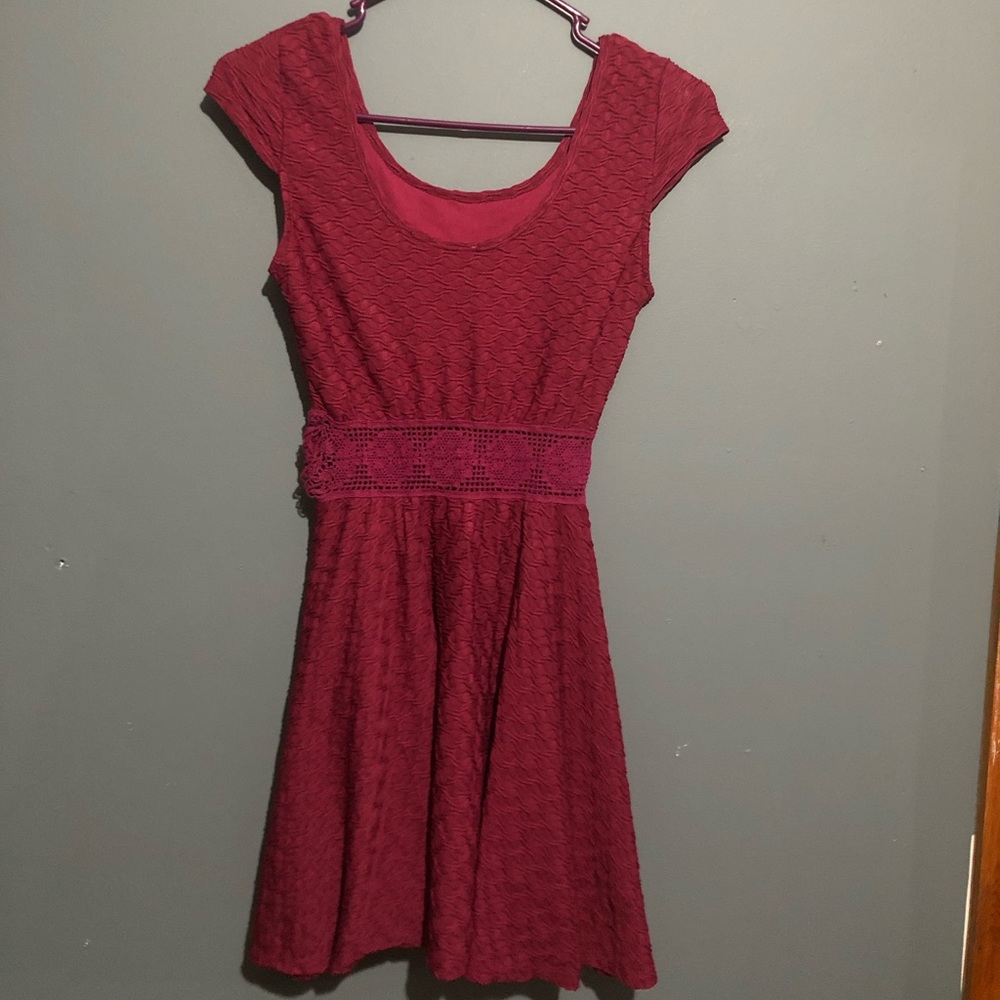 Dark Purple Ribbed Dress